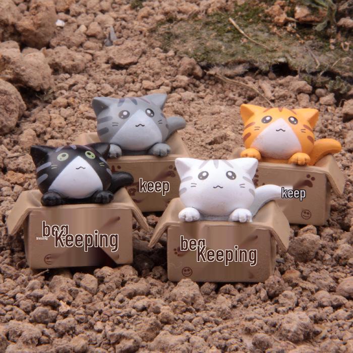 PVC Cartoon Kitten Succulent Garden Ornament - DIY Bonsai Decor Figurine