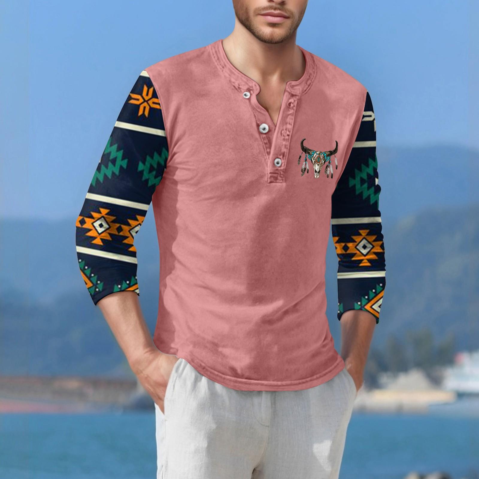 

Мужская футболка уличная повседневная мода с длинными рукавами XXXL розовый