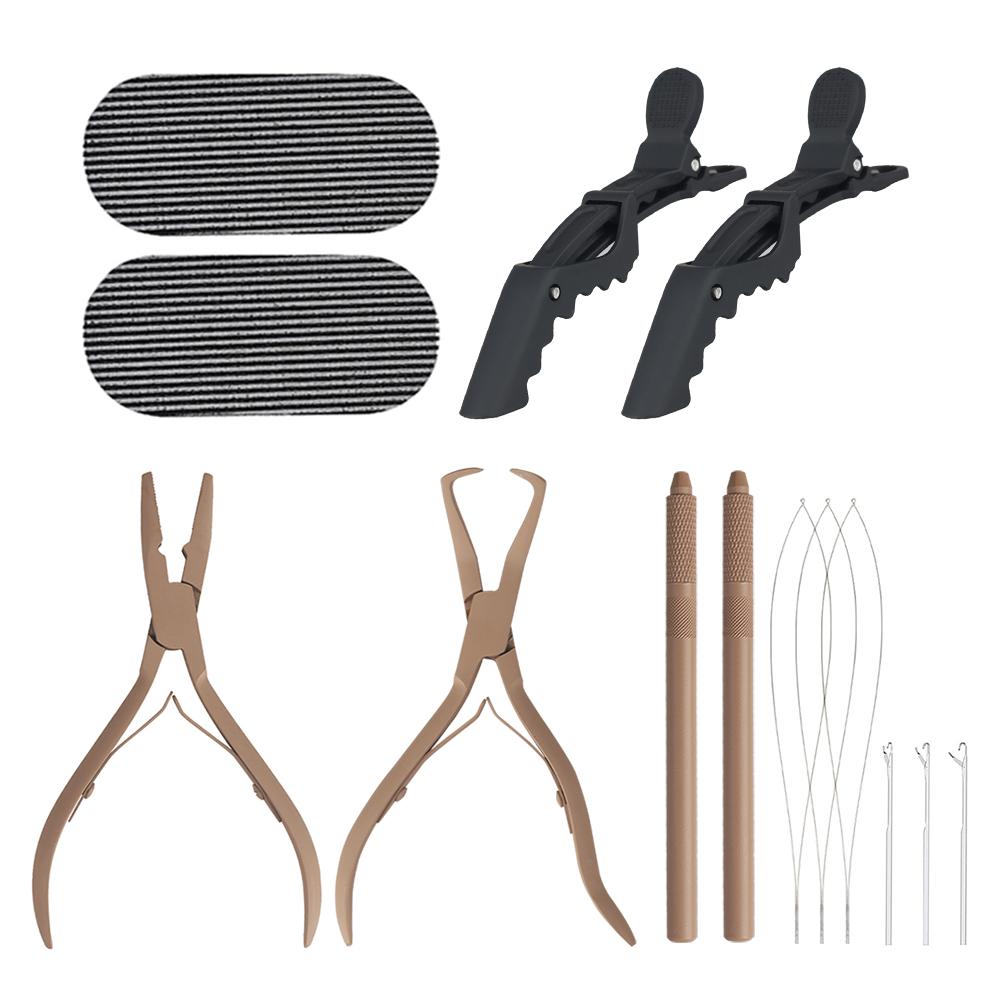 Hair Extension Pliers Kits Pliers Alligator Hair Clips for Feather Extension Pulling Needle Hair Extension