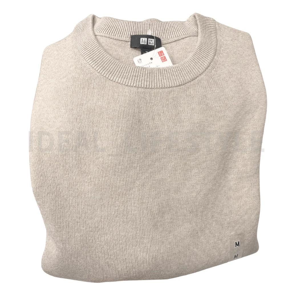 UNIQLO Washable Milano Ribbed Sweater S-4XL Long-Sleeve Crew-Neck Men 478548 NWT