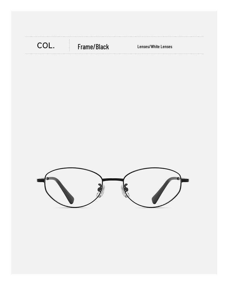 High-Sense Cat-Eye Silver Eyeglass Frames for Myopia 98695