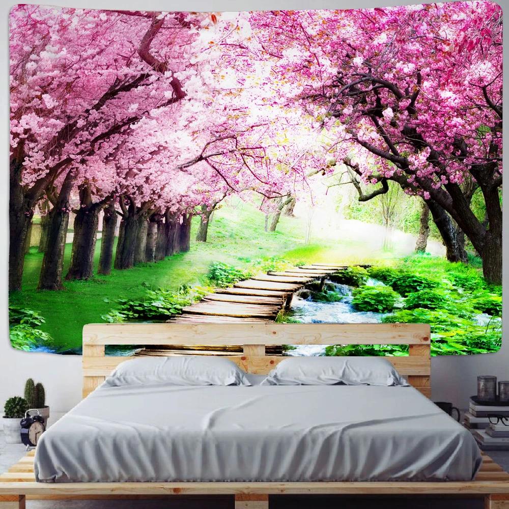 Arched Flower Path Garden Tapestry Indian Mandala Tapestry Wall Hanging Tapestries Boho Bedroom Wall Rug Couch Blanket 9 Size