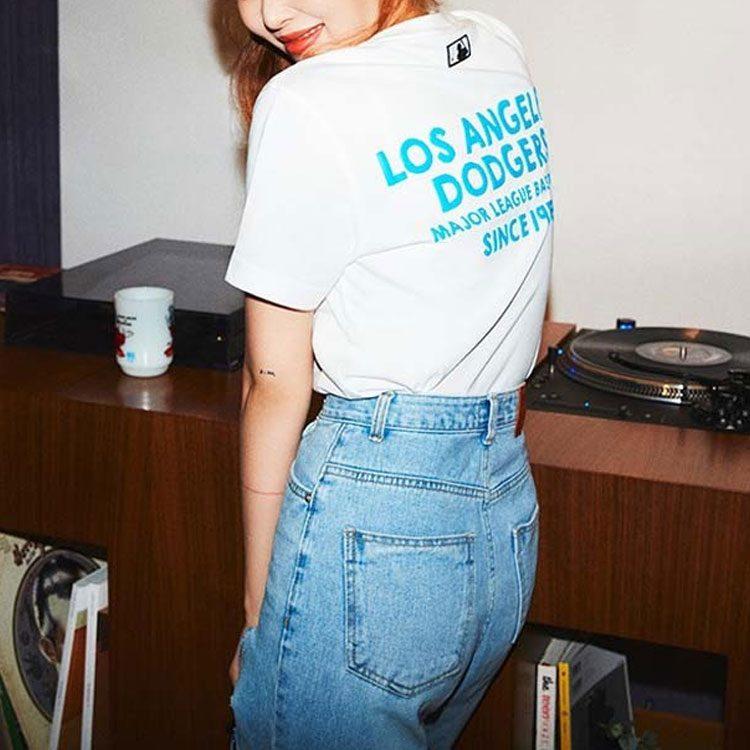 MLB Los Angeles Dodgers T Shirts Unisex White Crew Neck Moderate Straight Fit 31TS04031-07W