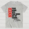 Inner Peace Begins With Four Words Funny quote Sassy Cotton Summer Casual Cool Loose T-Shirt