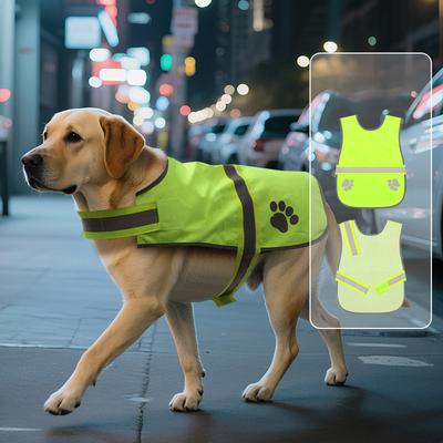 Breathable Waterproof Reflective Dog Safety Vest Adjustable Night Walking Security Camping Dog Clothes Pet Outdoor Exclusive