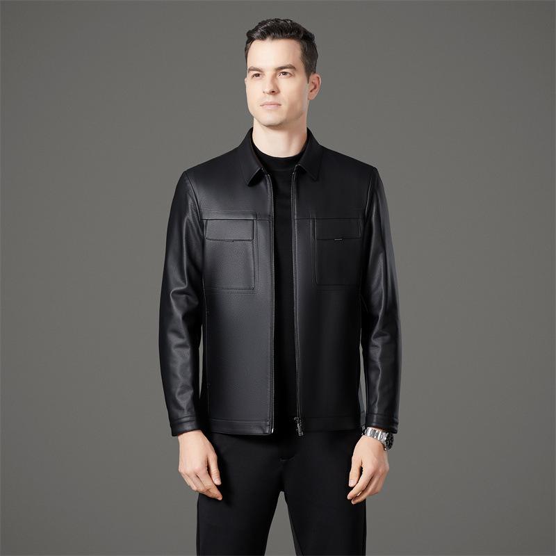 Classic Genuine Leather Jacket Men's Autumn New Sheepskin Jacket Business Casual Fashion Warm Jacket
