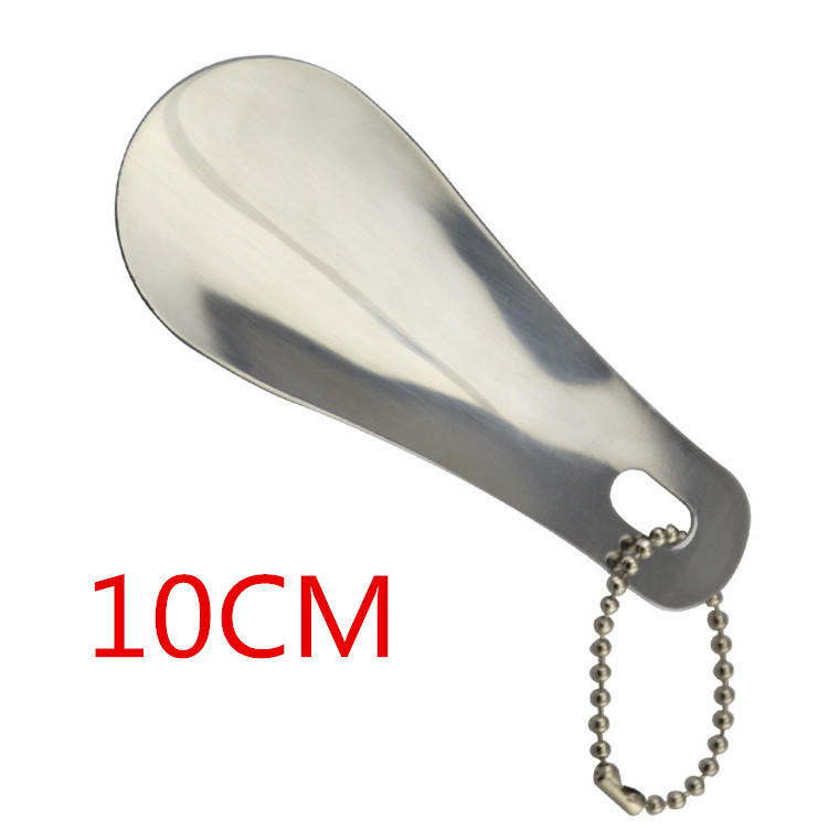 10cm 4/" Stainless Steel Metal Shoe Horn Long Shoespooner Spoon Useful Shoes