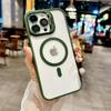 Custodia Protettiva in Silicone Trasparente a Colore Solido con Supporto per Obiettivo Fotocamera e Ricarica Magnetica per iPhone 17 16 PM 15 Plus 14 13 12 11 Pro Max