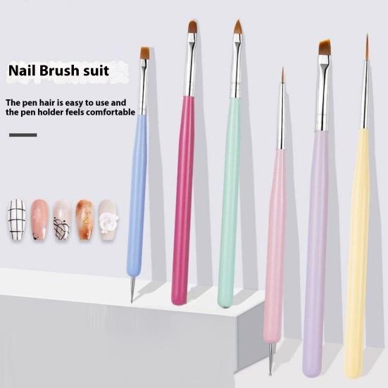 Zestaw Pędzli do Nail Artu Zestaw Pędzli do Malowania i Projektowania Paznokci do Żelu Akrylowego Detailingu Dottingu Ergonomiczne Rączki Narzędzie do Dottingu Paznokci dla Początkujących Profesjonalistów