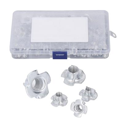 80 Pcs T Nut Set 5 Specifications Carbon Steel White Zinc Plating Rust Resistance High Hardness 4