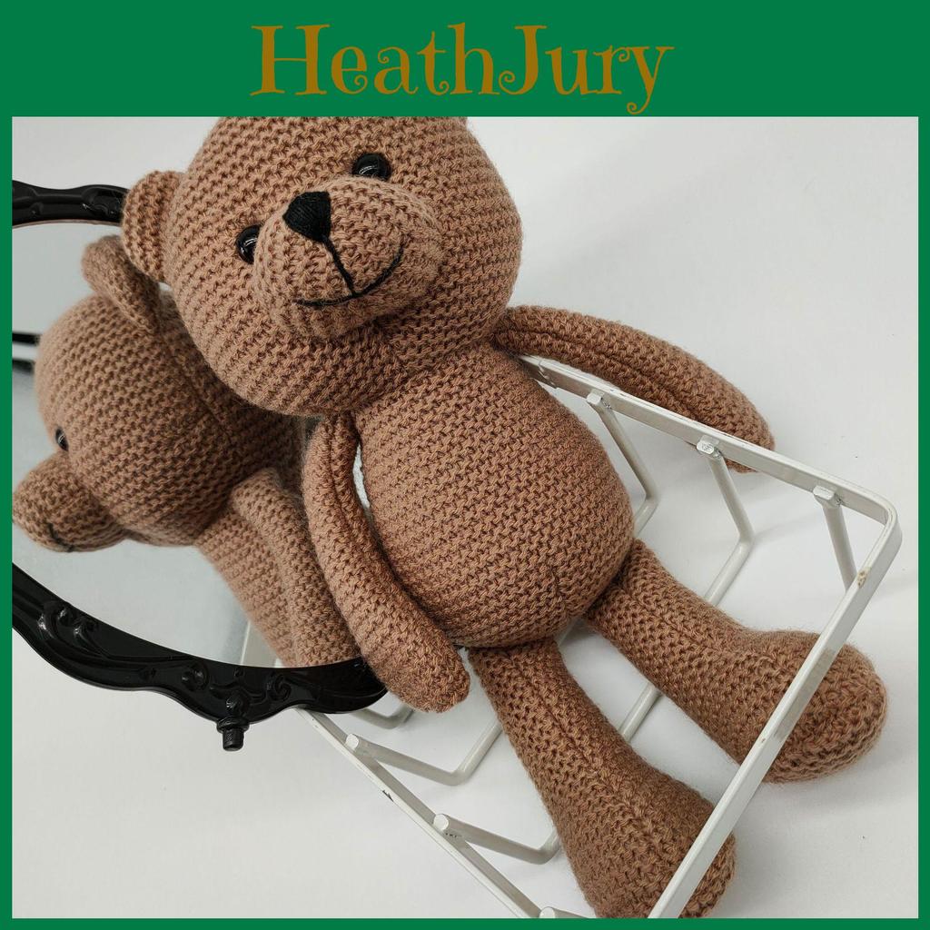 Knitted Animal Bear Plush Doll With Pp Cotton Filling For Childrens Gift