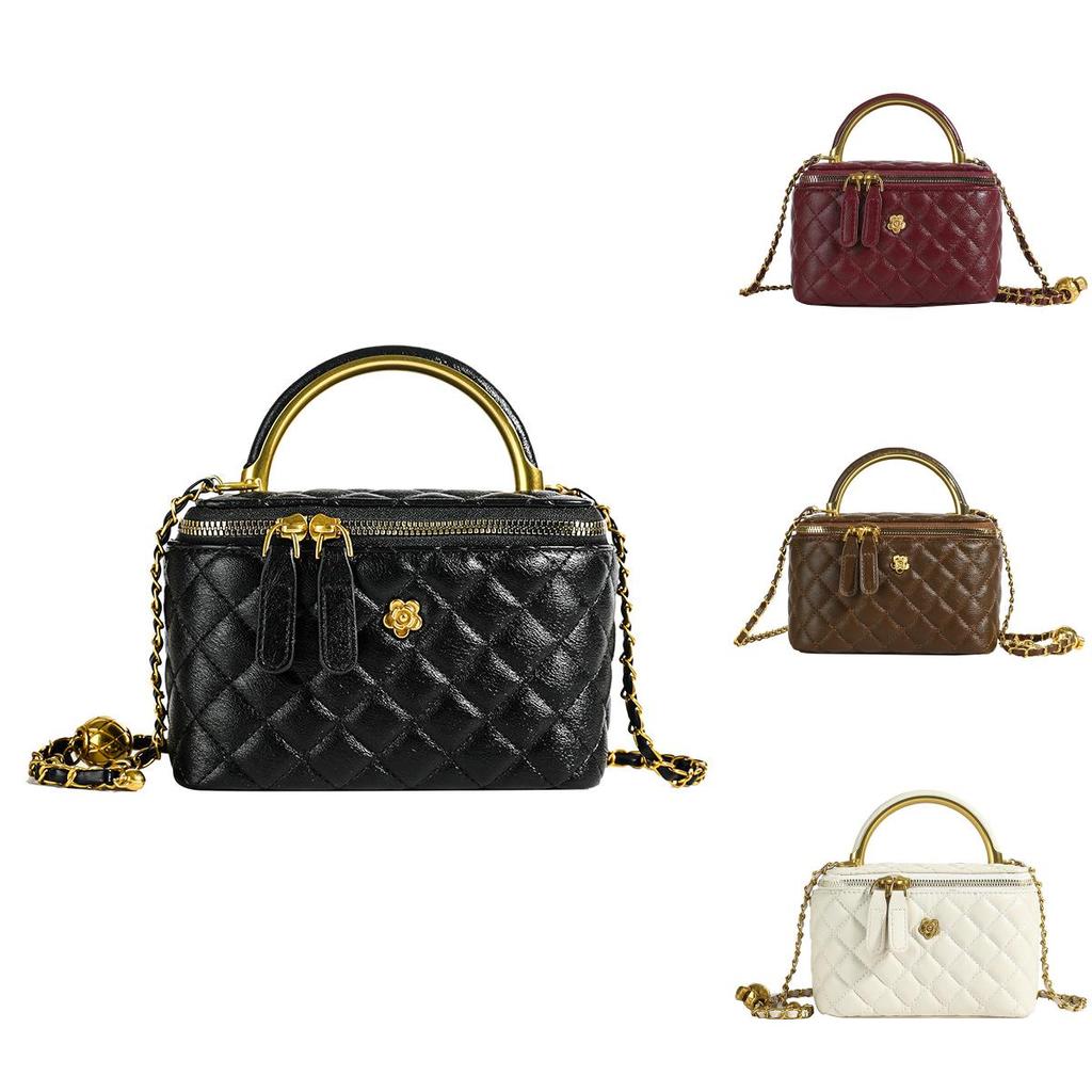Pu Small Box Bag For Women With Quilted Pattern And Chain Strap For Daily Use