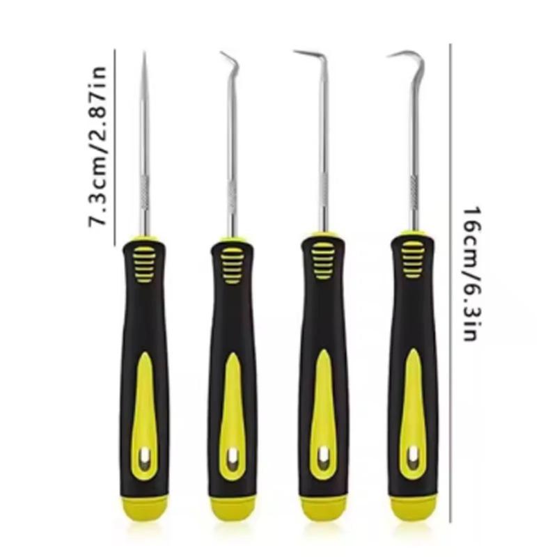 4-Piece Car Pick and Hook Set, O-Ring Seal Gasket Puller, Oring Removal Screwdriver Hand Tool for Oil Sealing and Auto Vehicle Repair