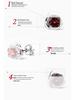 Sterling Silver Garnet Red Heart Stud Earrings - Korean Style