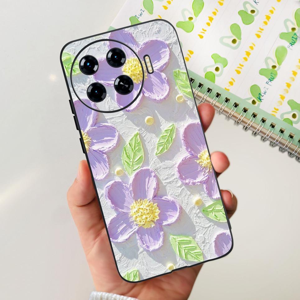 For Tecno Spark 20 Pro Plus Spark 20c 20Pro Phone Case Rose Flower Butterfly Stylish Fashion Soft Matte TPU Silicone Back Cover