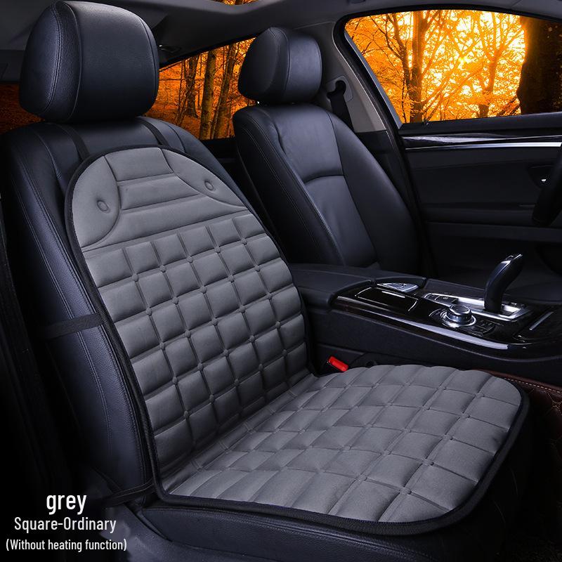 Plaid Heated Car Seat Cushion for All Seasons - Single Seat Interior Accessory.