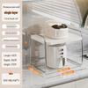 Double Layer Microwave Oven Storage Rack - Multi-functional Kitchen Countertop Shelf with Pull-out for Rice Cooker