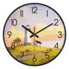 10/12 Inch Fashion Creative Wall Clock Silent Nordic Artist Living Room Bedroom Wall Watch Oil Painting Style Home Decoration