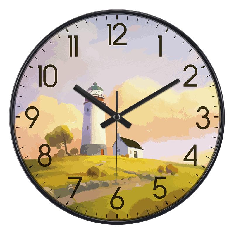 10/12 Inch Fashion Creative Wall Clock Silent Nordic Artist Living Room Bedroom Wall Watch Oil Painting Style Home Decoration