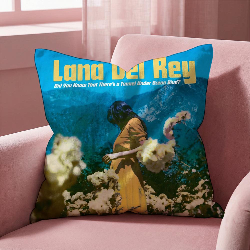 Singer L-Lana Del Rey Cushion Cover Multi-Scene Pillow Cover for Home & Car - Reversible, Soft & Durable for Daily Use