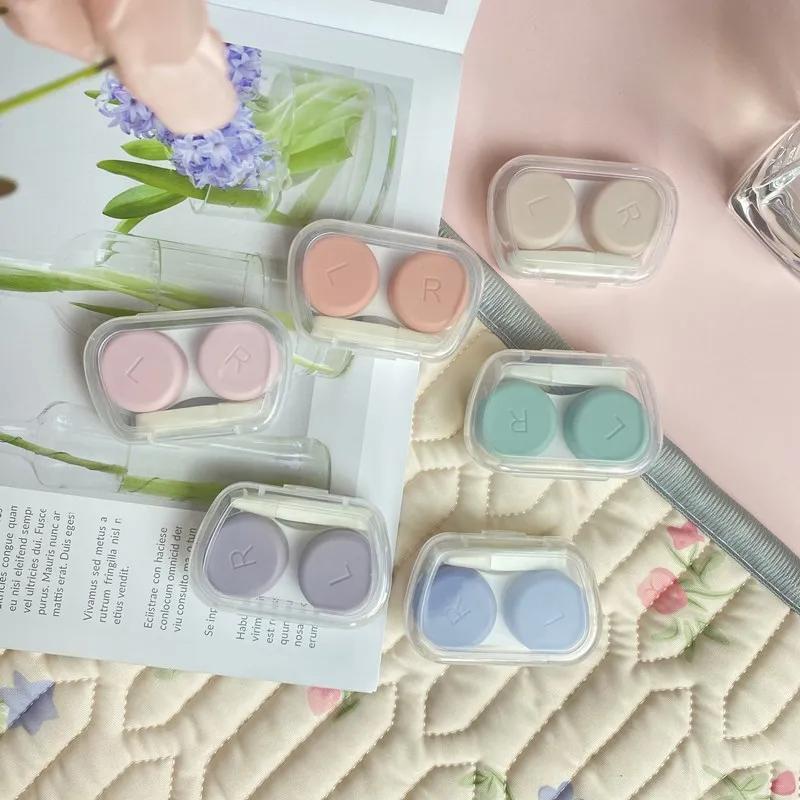 

Contact Lenses Case Eyes Care Travel Kit Holder Container Lens Box Simple Candy Color Contact Lens Case Box for Women Girl