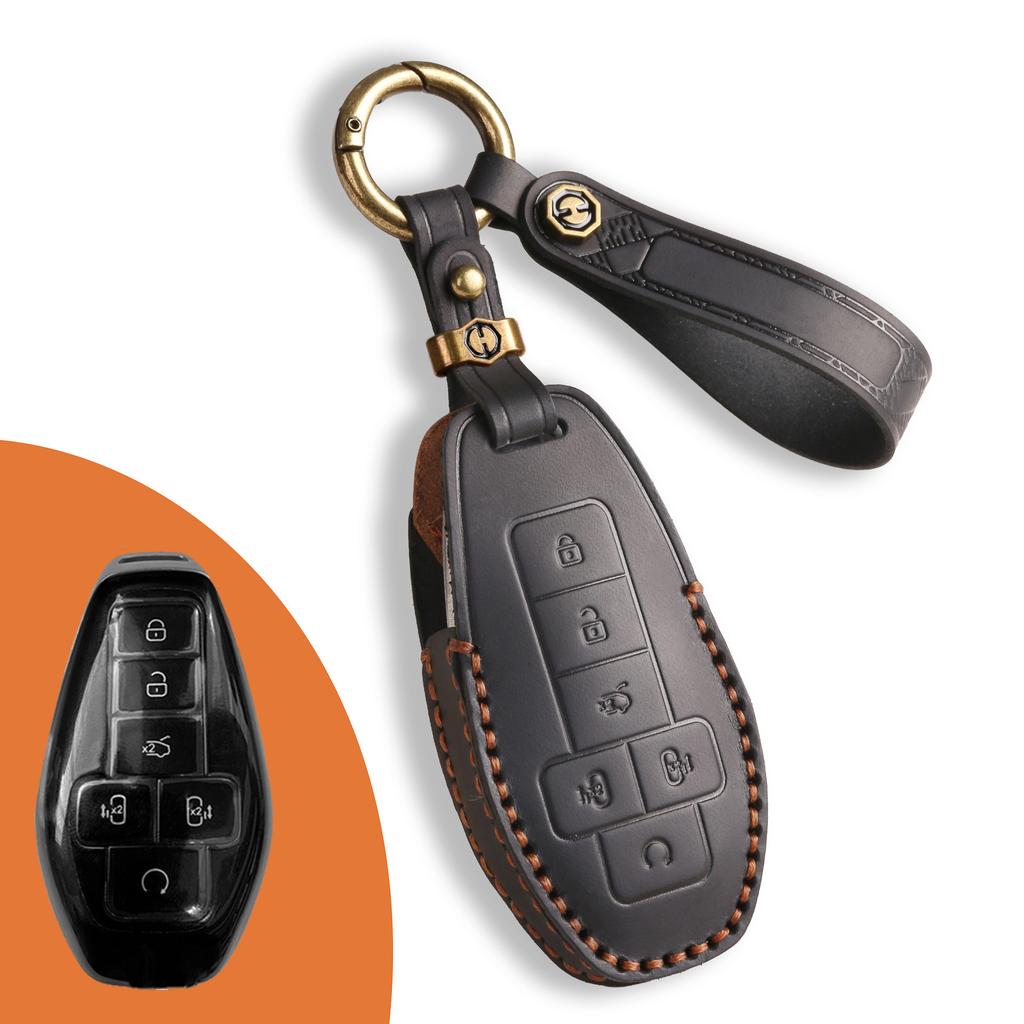 Suitable for Tengze key cover D9 Z9G leather shell car T Z9 interior accessories simple chain key protection