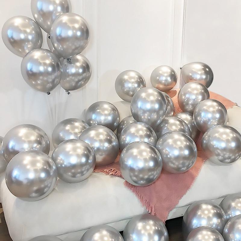 20Pcs Chrome Metallic Balloons 10 Inches Latex Balloons For Diy Valentine'S Day Wedding Birthday Party  Year Decorations
