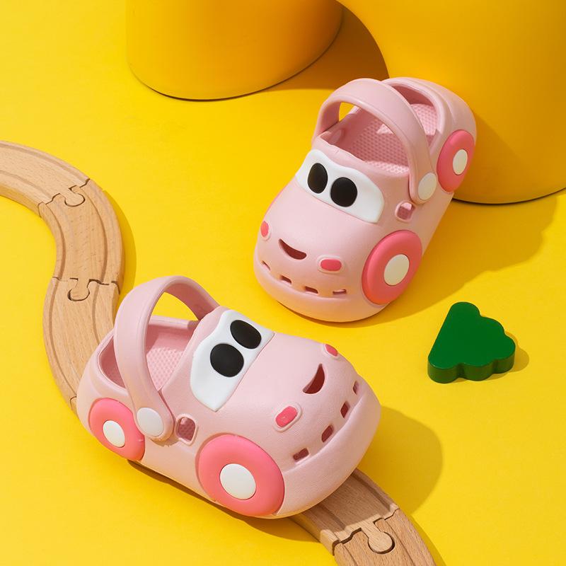 

Children s Clogs Indoor Waterproof Anti-Collision Closed-Toe Car Summer Boys Cartoon Girls Infant Cute Sandals 22-23Code（Inner Length1 рожевий