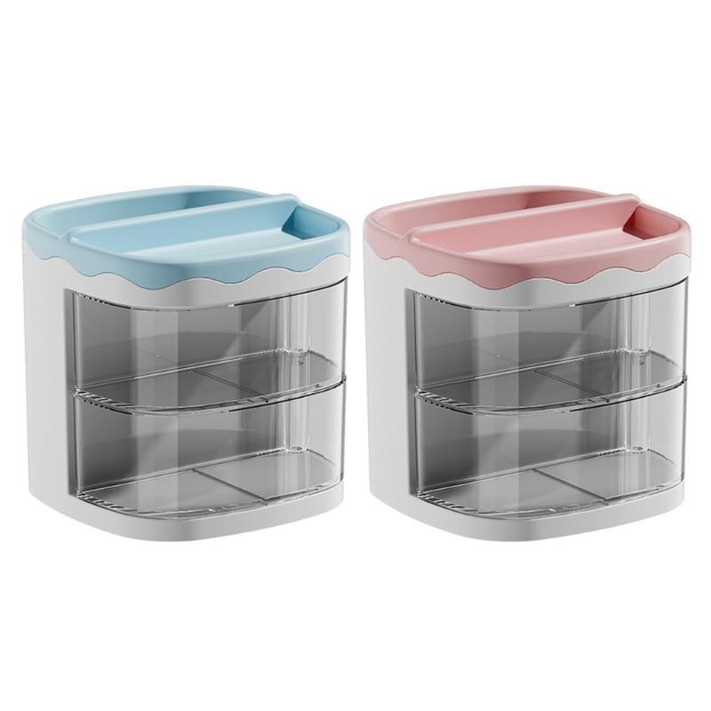 Kawaii Desktop Pen Holder Large-capacity Cute Stationery Storage Box Creative Cartoon Pencil Holder Ins Desk Accessory Storage