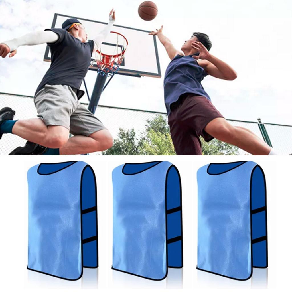 6Pcs Soccer Training Vest Bright Color Excellent Water Absorption Soccer Scrimmage Team Practice Vest for Adult Blue