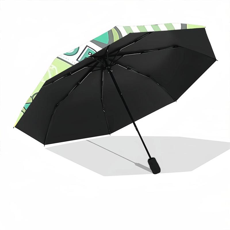 1pc Keroppi Frog Automatic Folding Umbrella - Portable 3-Fold Design with Iron Frame, Perfect for Outdoor Use, Festive Gifts, Travel, Daily Use, Suita