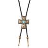 Turquoise Bolo Tie Pendant and Sweater Chain Necklace