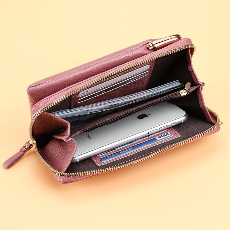 2022 Lychee Grain Solid Color Crossbody Shoulder Bag for Women - Korean Fashion Mobile Phone and Wallet Holder