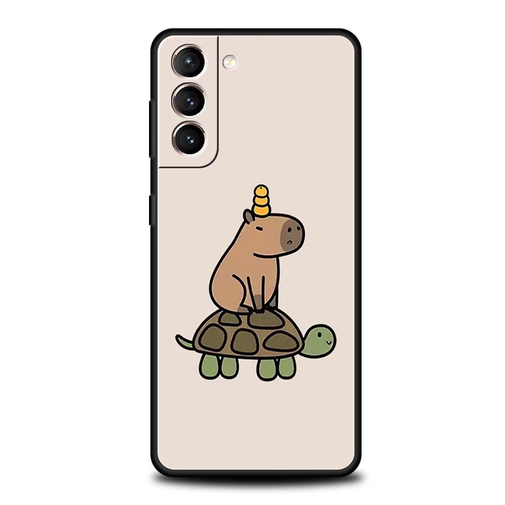 Süße Capybara Handyhülle für Samsung Galaxy S24 S23 S22 Ultra S20 S21 FE 5G S10 S9 Plus S10E S8 S7 Edge Weiche Silikonhülle