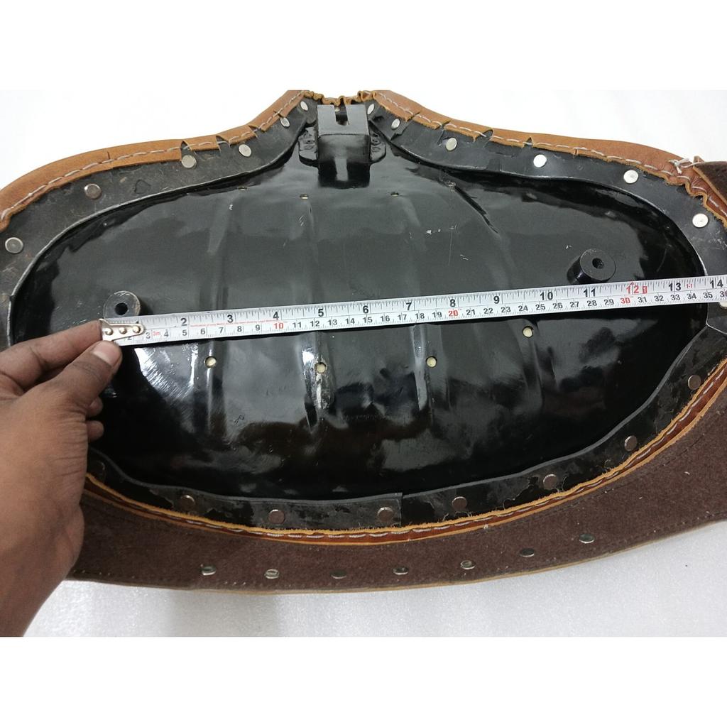 Solo Seat For Harley Brown Leather Skirt Knucklehead Panhead Shovel TC Bobber