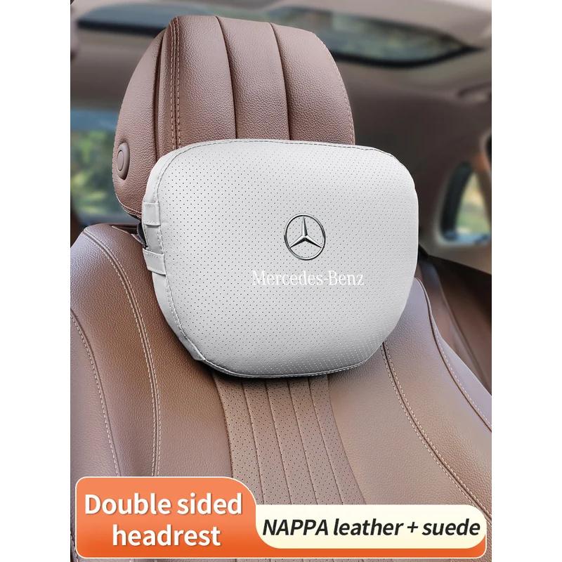 Car Sticker Car Headrest Neck Support Lumbar Rest Cushion Neck Pillow For Mercedes-Benz A B C E S V R-Class A45 C43 CLA GLA GLB