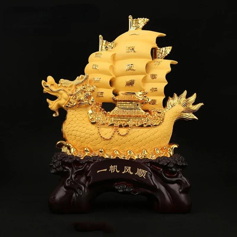 Chinese Style Sailing Sailboat Decoration Large Dragon Boat Office Living Room Decoration Housewarming Opening Gift