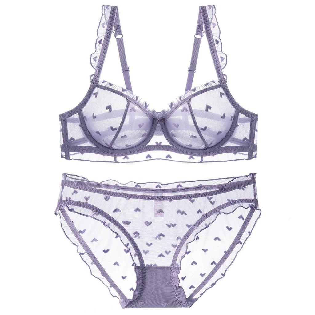 Sommer Französische Spitze Dessous Set für Damen: Ultradünne, Anti-Hänge-, BHs für große und kleine Brust