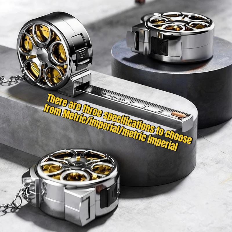 Mild Steel 2m Mini Tape Measure Portable Retractable Keychain Design for DIY Crafting Sewing Household Supplies