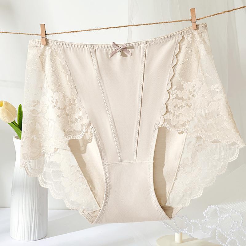 

Кружевное нижнее белье для женщин летом тонкие сексуальные трусики из модала с высокой талией больших размеров 3XL