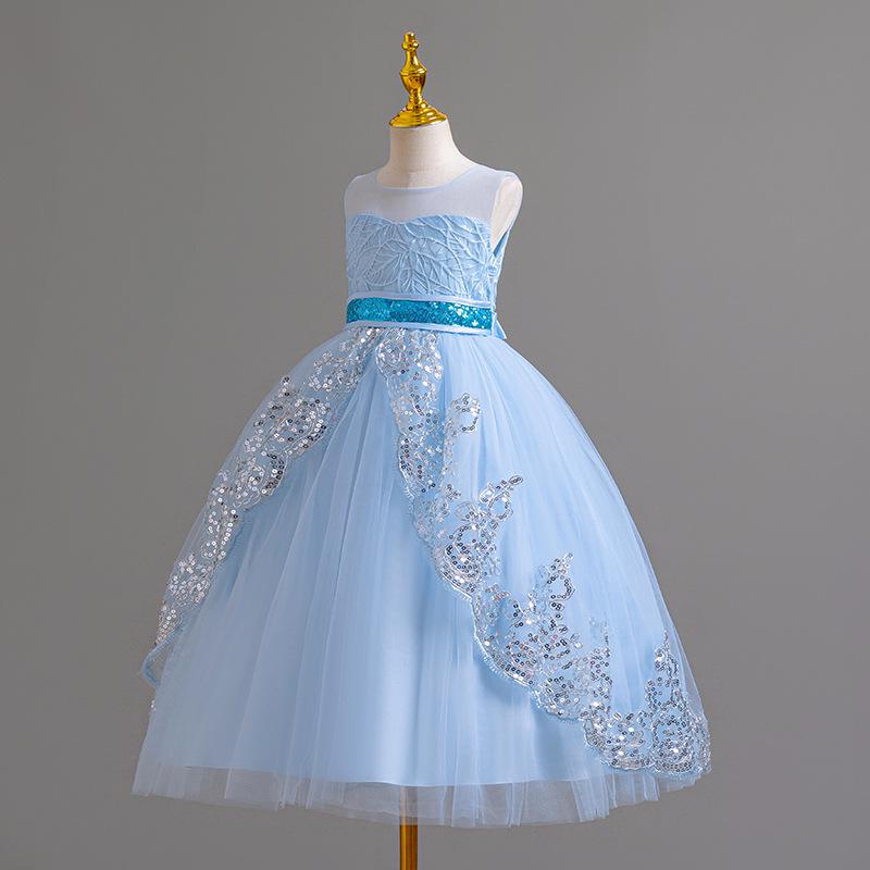 Girls' Sequin Lace Flower Girl Wedding Dress