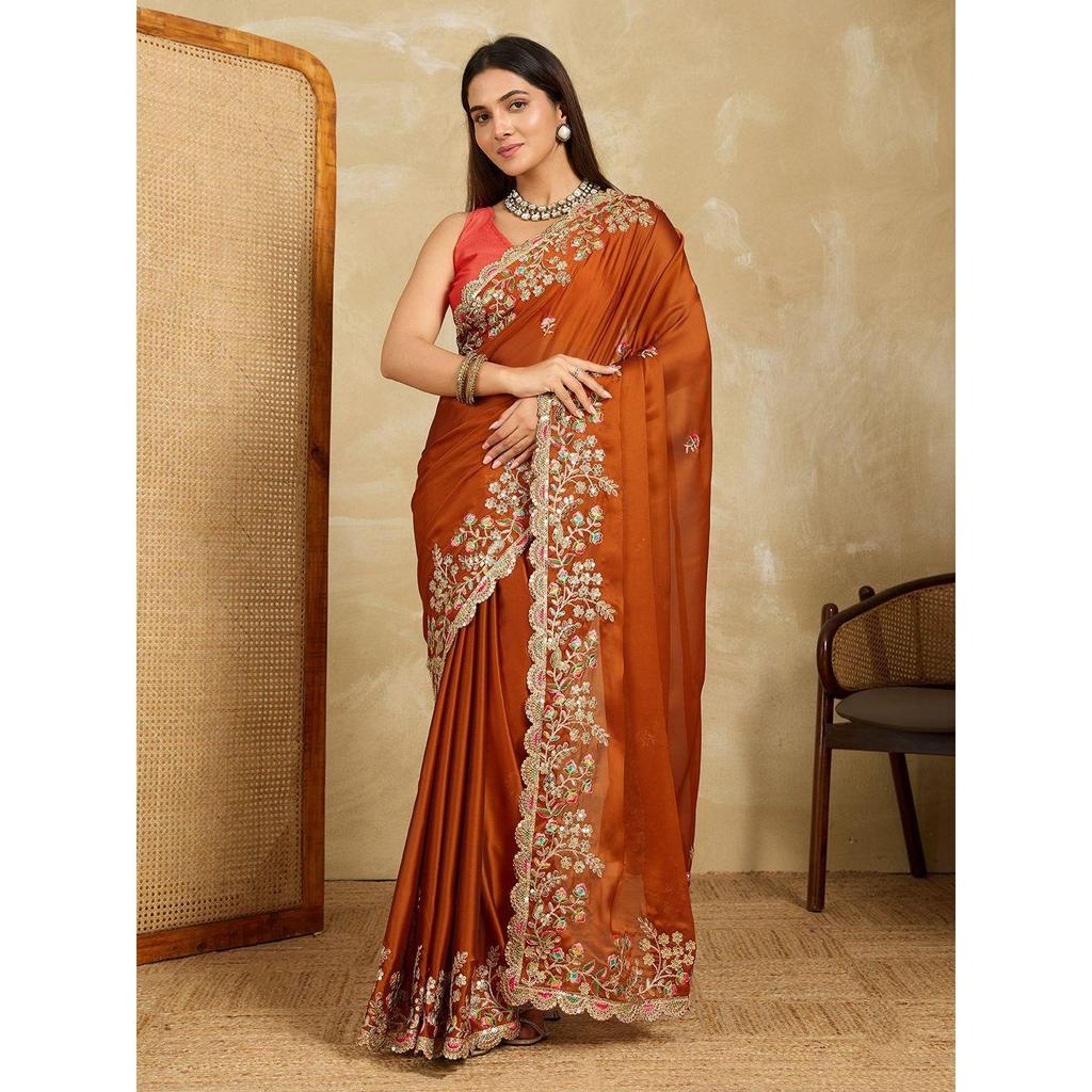 |Royal Noir Rangoli Silk Saree|