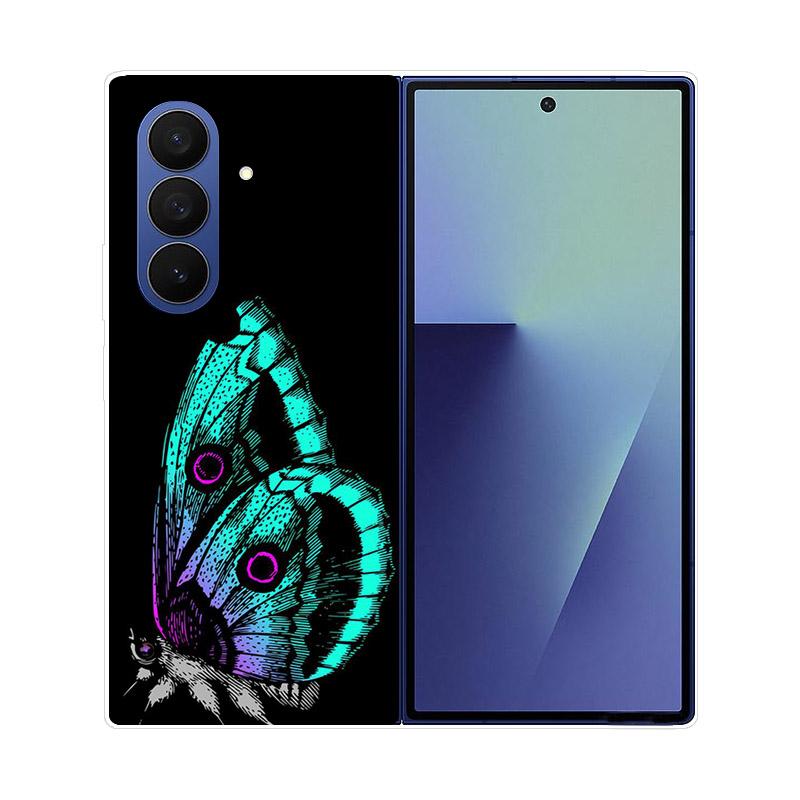 Luxury Transparent Hard PC Folding Phone Case For Samsung Galaxy Z Fold 7 6 5 4 ZFold 3 Fold7 Cases Fashion Painting Clear Cover