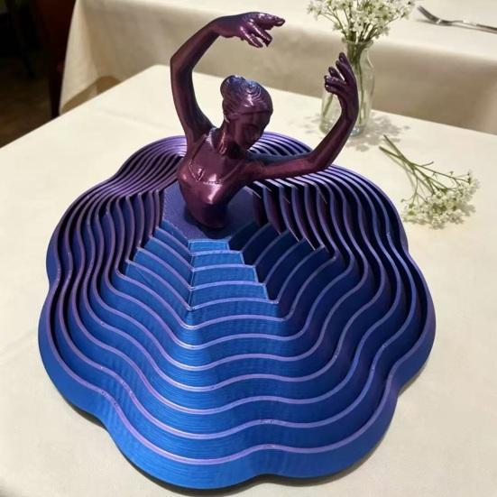 3D Printed Spinning Ballerina Fidget Toy Ballet Dancer Spinner Kinetic Desk Toy Expanded Sensory Stress Relief Toy for Home Office