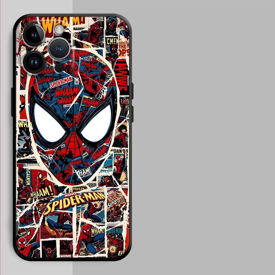 

Marvel Retro Spider Man Phone Case for Apple iPhone Air 13 XR XS MAX 12 16 11 14 17 Pro Max 15 Pro 7 8 Funda Phone Cover iPhone 13 mini