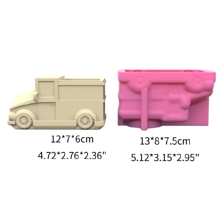 Small Motorcar Concrete Silicone Mold Succulent Flowerpot Cement Plaster Molds