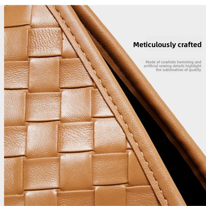 Leather Large-capacity Bag, Women's Foreign-style Cowhide Woven Pattern, Women's Class Commuter Bag