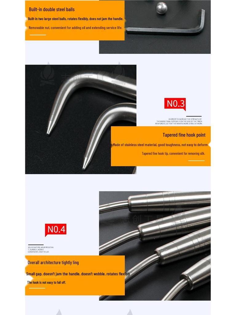 Stainless Steel Double Ball Bearing Tie Wire Hook for Rebar Workers