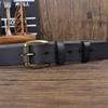 Men's Genuine Vegetable-Tanned Cowhide Leather Belt with Pin Buckle - Retro and Fashionable for Trousers & Jeans