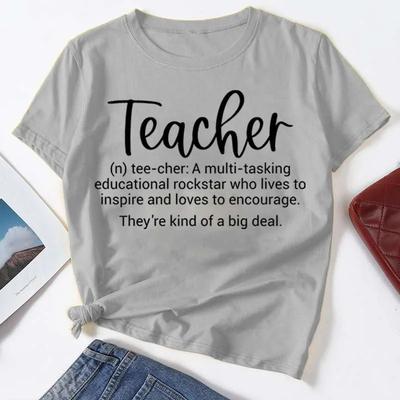 Estampa Definição de Professor Camisetas Casuais de Verão Para Mulheres Criativas Gola O Manga Curta Camisetas Moda Camiseta Feminina